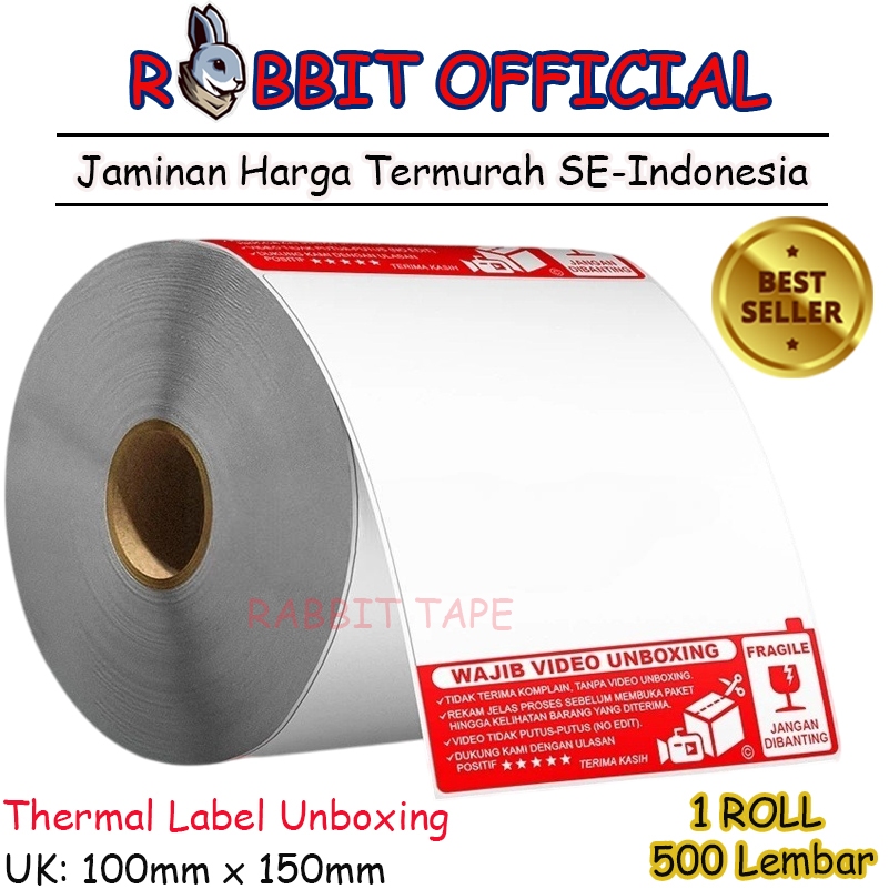 

Label Thermal Wajib Video Unboxing Fragile 100x150 mm A6 Untuk Barcode Resi Pengiriman