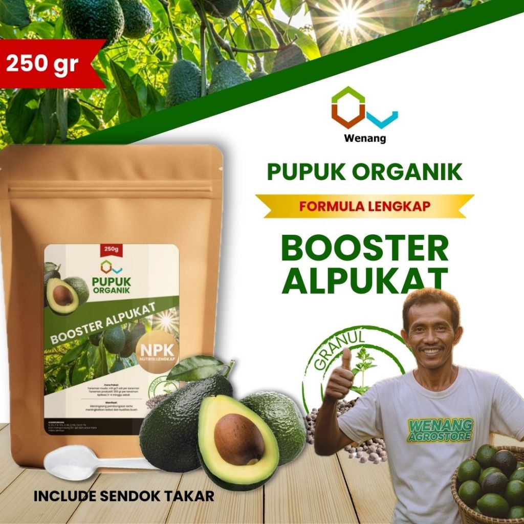 Pupuk Alpukat Organik NPK Booster Berbuah Lebat 250g – Subur & Cepat Berbuah, Garansi Uang Kembali