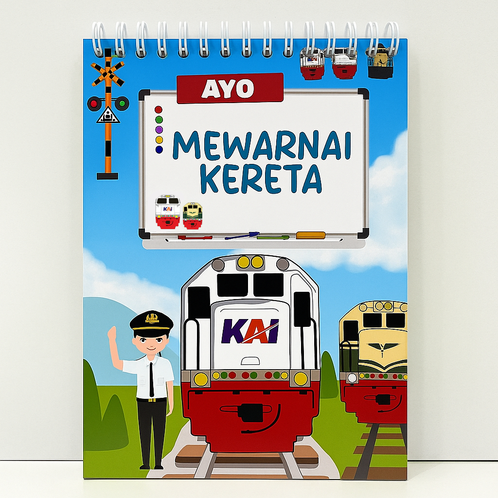 Buku Mewarnai Kereta Versi Thole Hewan Sayur Dan Buah | Iman Zto