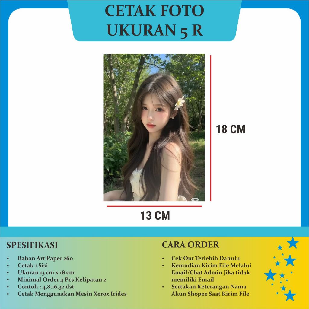 Cetak Foto 5r 1 pax isi 4pcs foto bisa sehari jadi