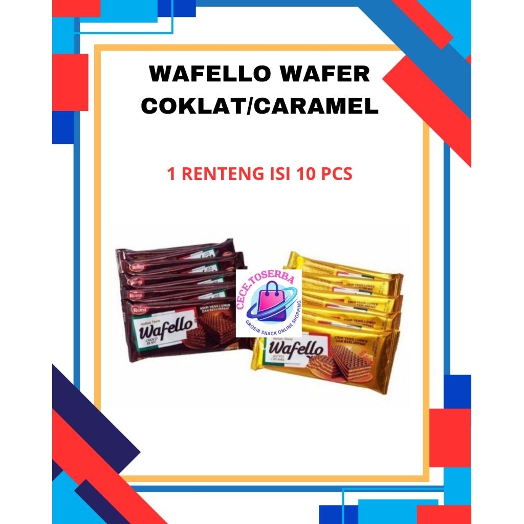 

PROMO !! WAFELLO WAFER COKLAT/CARAMEL 10 X 15 GR - Rp 1000 an