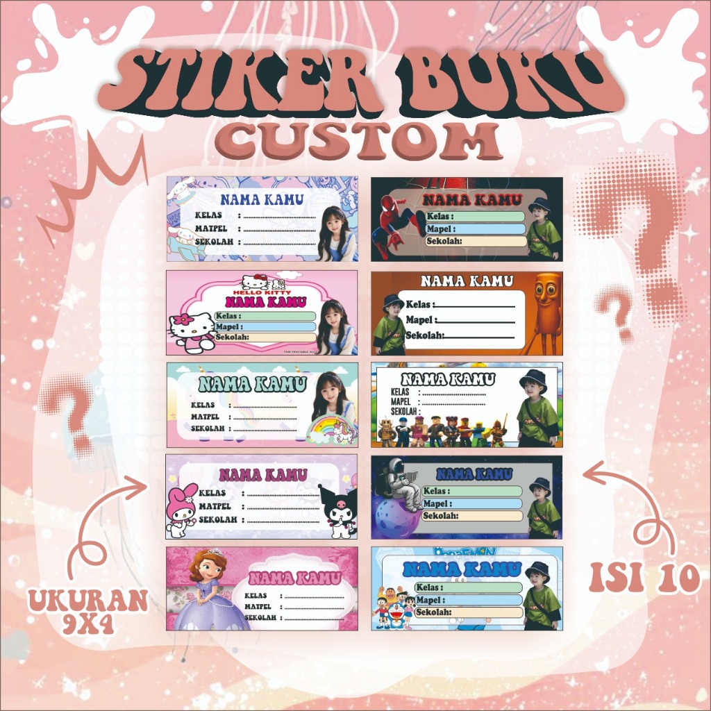 

STIKER BUKU MATA PELAJARAN SEKOLAH CUSTOM FOTO & NAMA