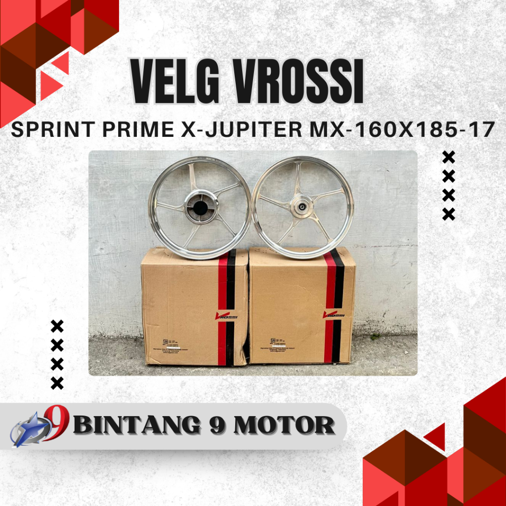 VELG VROSSI SPRINT PRIME X JUPITER MX 160x185 RING 17-BINTANG SEMBILAN MOTOR
