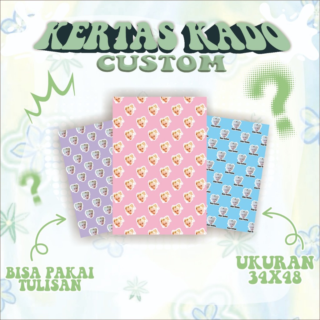 

Kertas Kado aesthetic / KERTAS KADO CUSTOM / KERTAS KADO CUSTOM termurah kertas kado ukuran A3+