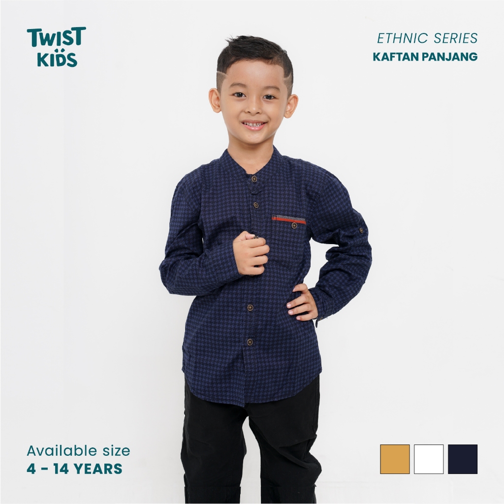 Twist Kids - Aldizar C, Ethnic Series, Kemeja Koko Lengan Panjang Baju Lebaran Anak Laki-Laki 2025