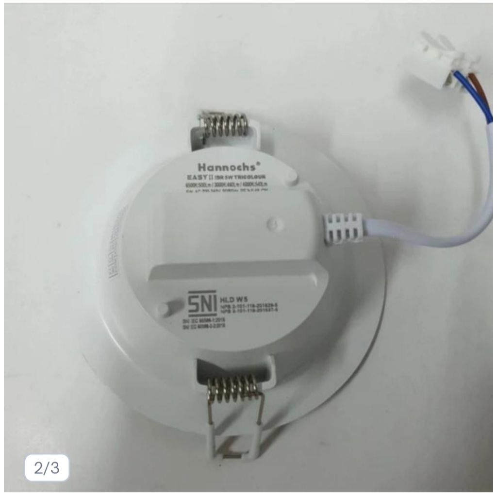 Lampu Downlight LED 3 Warna Bulat Tanam HANNOCHS EASY TRICOLOR TRICOLOUR 5 WATT