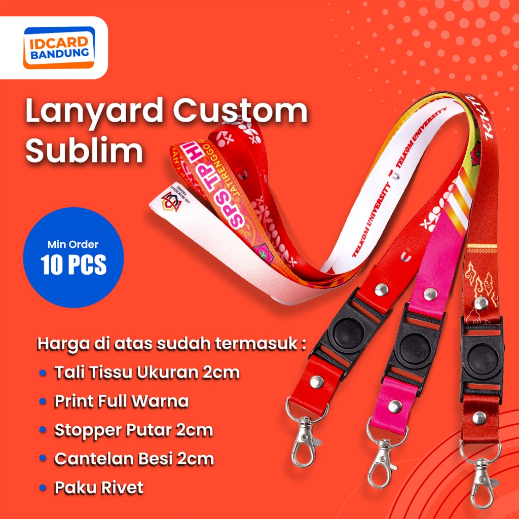 Custom Tali Gantungan ID Name Tag Premium Free Desain