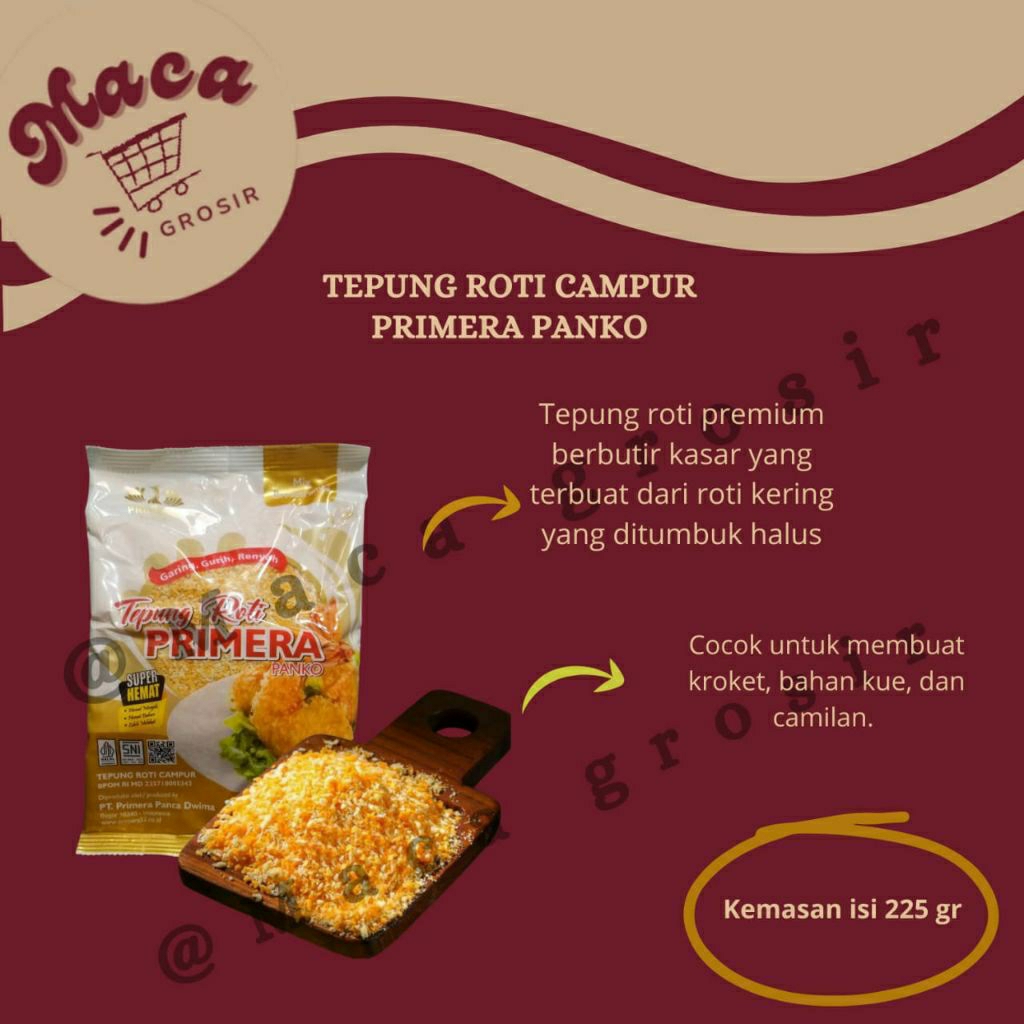 

tepung roti mix (kemasan primera panko) 225gr