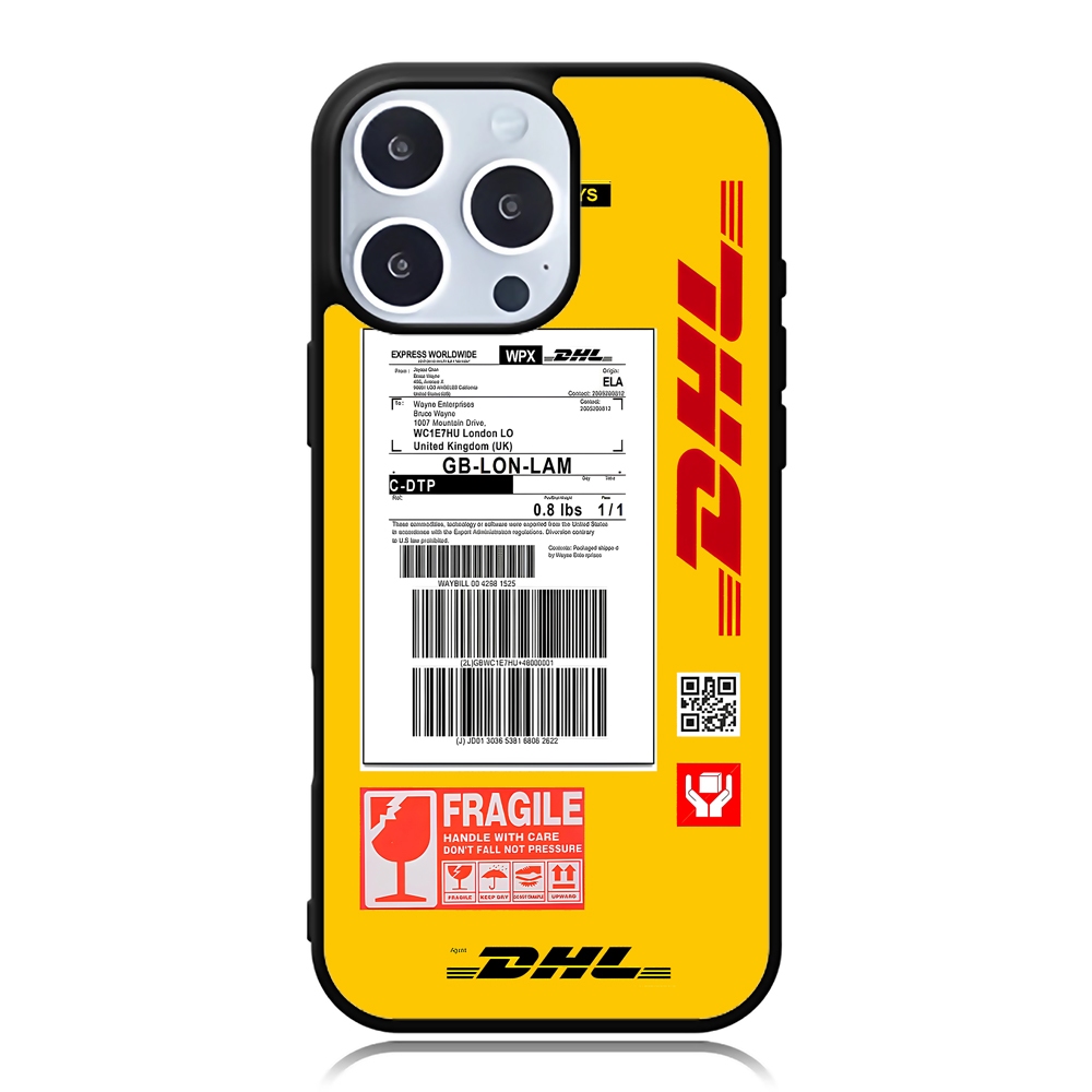 iPhone Case 16 15 14 13 12 11 X XR Xs 8 7 6 5 Plus Pro Max SE Softcase DHL Packing label