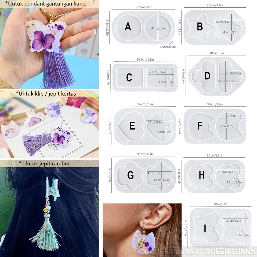 

Set 2in1 Cetakan Resin Multifungsi Cetakan Klip Jepit Kecil Buku Kertas / Clip Jepit Rambut Hairpin / Cetakan Pendant / Keychain Gantungan Kunci / Hiasan Magnet Kulkas / Mold Silikon Silicone Bandul Liontin Jewelry Aksesoris Craft DIY