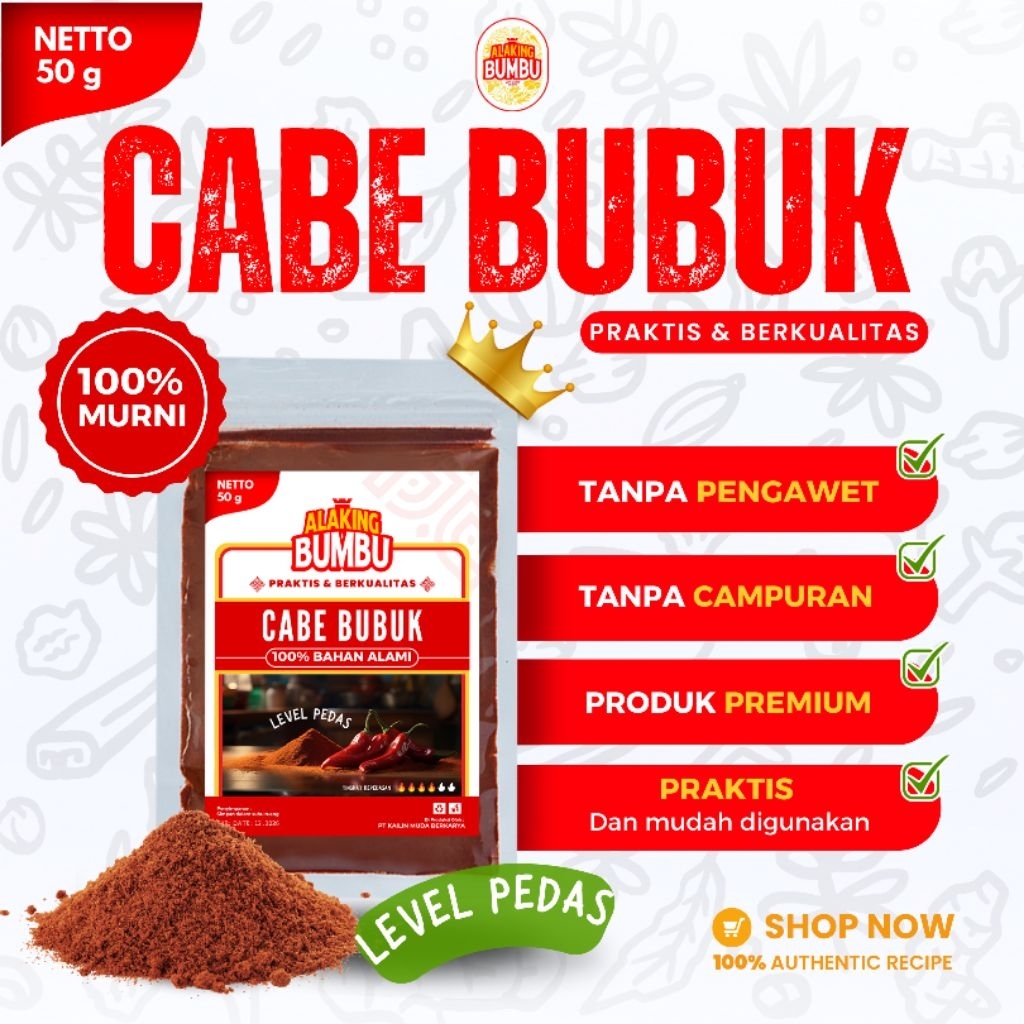 

[ALAKING BUMBU] Cabe Bubuk/Chili Powder Level Pedas 50g