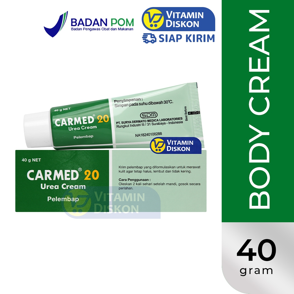 CARMED UREA 20% - 40GR | Krim Terapi Intensif Untuk Kulit Sangat Kering Dan Menebal, Psoriasis dan E
