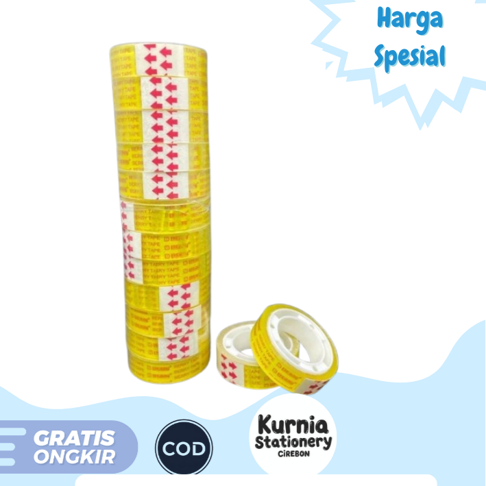 

Berry Tape Solasi Mini 12 mm x 20 m (1 Pack isi 12 pcs)