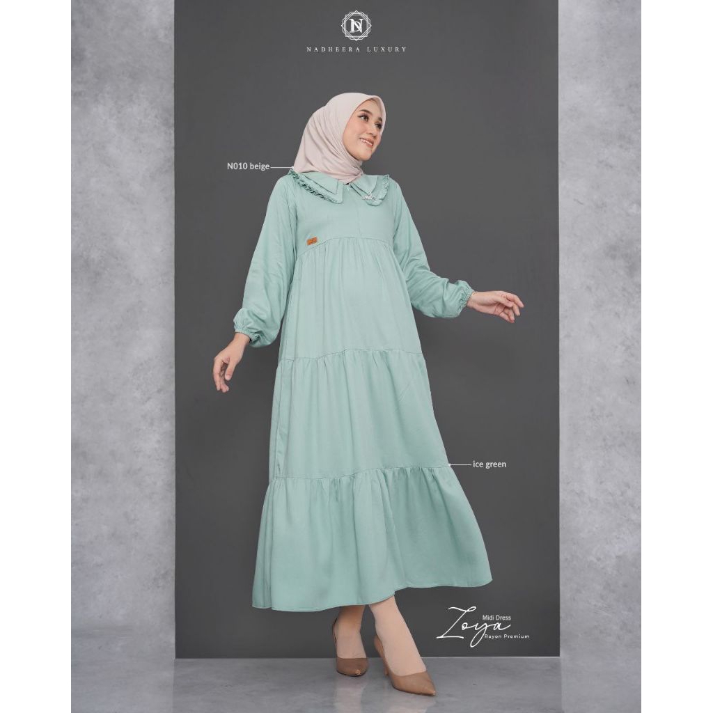 ZOYA MIDI DRESS ICW GREEN BIG SIZE ORIGINAL NADHEERA LUXURY✅ BISA COD