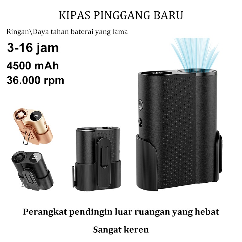 Kipas Angin Pinggang  Kipas Angin Portable  Kipas Angin Mini Portable  4000mAh  Kapasitas Besar 100 