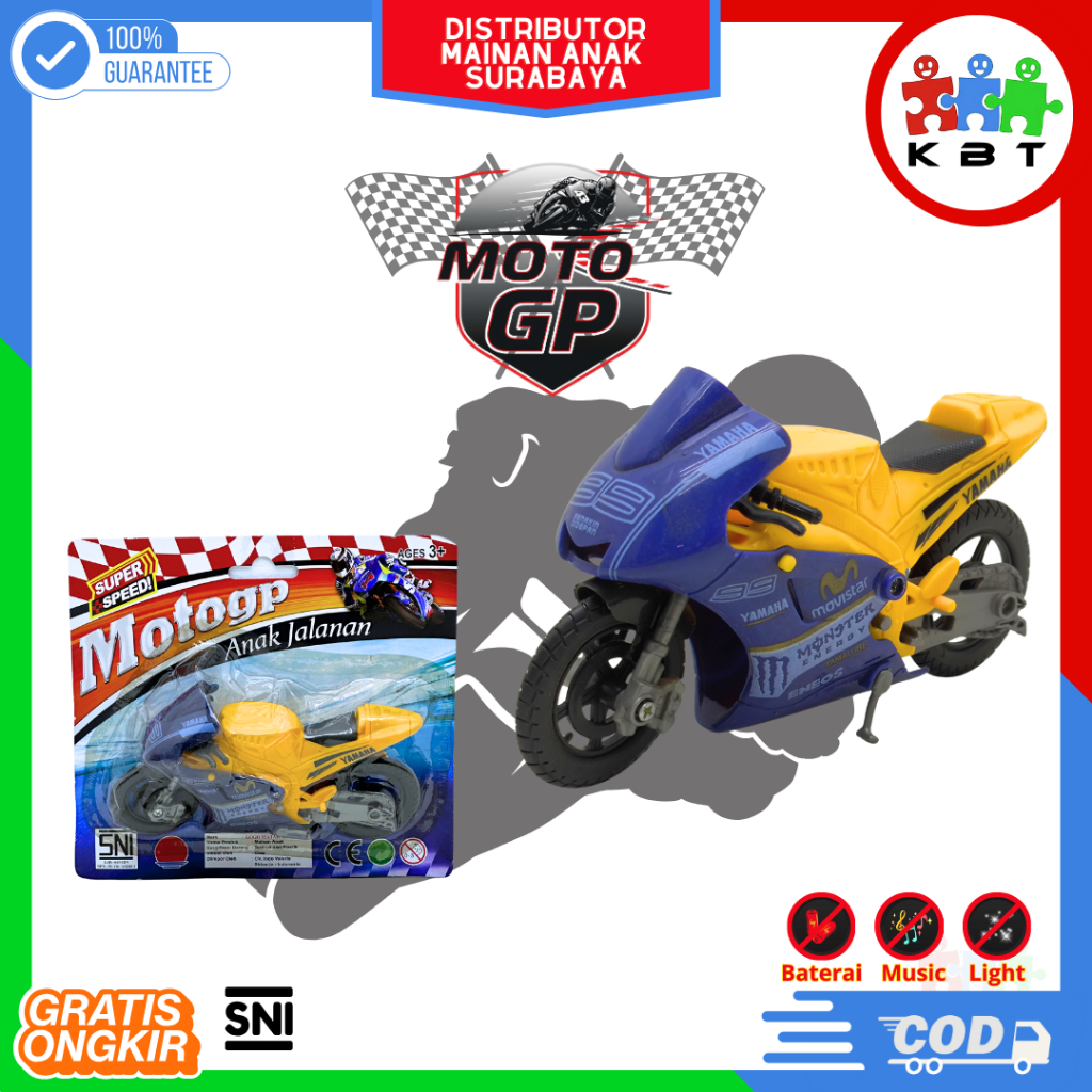 Mainan Replika Motor Balap MotoGP Miniatur Moto GP Mainan Koleksi Anak Laki Laki SNI