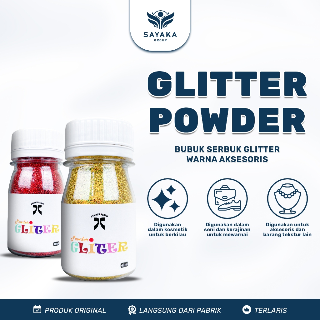 

Sayaka - Glitter Powder DIY Art Bubuk Serbuk Gliter Warna Aksesoris 40 gr
