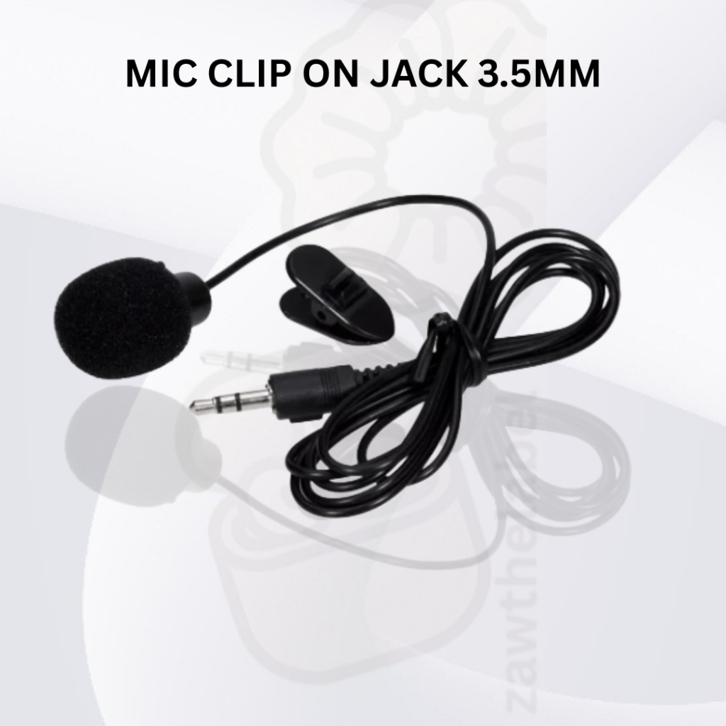 Microphone Mic Clip On 2 Garis Lavalier TikTok 3.5 AUX / Mic Clip On