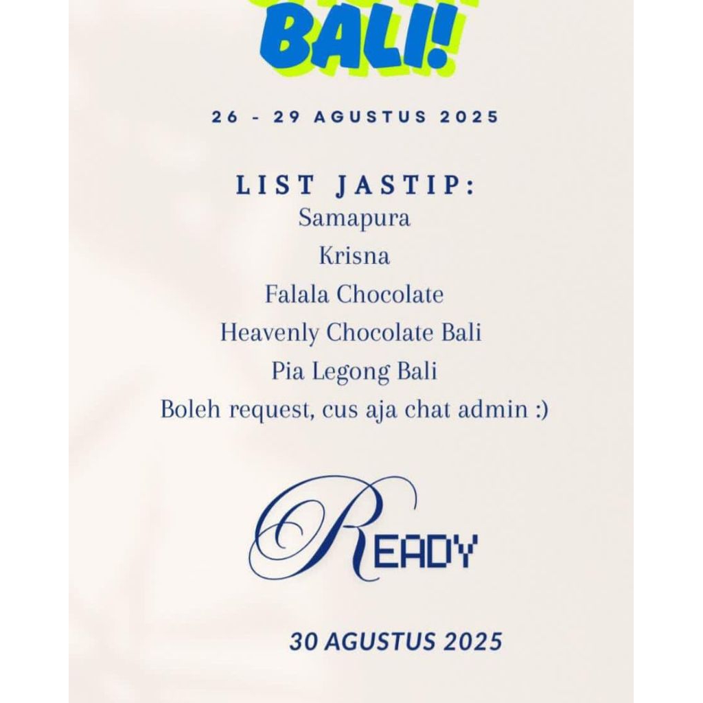 

PRODUK UNIK BALI - Harga chat admin