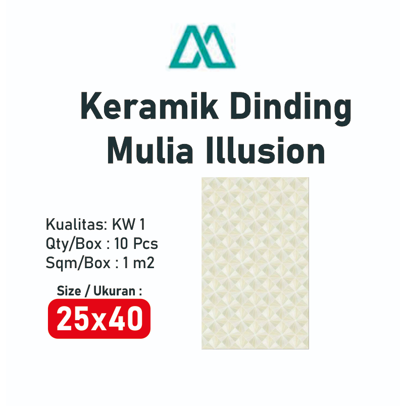 Keramik Dinding Kamar Mandi 25x40 Mulia KW 1