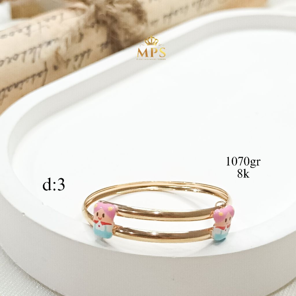 puterasokaraja NEW COLLECTION GELANG SLOROK ANAK EMAS ASLI KADAR 8K/375% TOKO EMAS PUTERA SOKARAJA