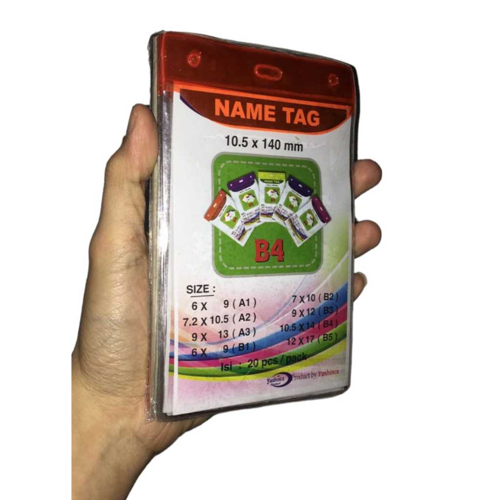 id card plastik lidah warna ( bahan tebal) warna lidah macam macam random ukuran B5 12 x 17 cm satua