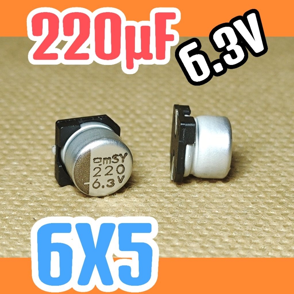 Solid kapasitor capasitor elko elco SMD 6,3v 220uf 6.3v 220 uf 6,3 v 6.3 volt 6x5 ORIGINAL
