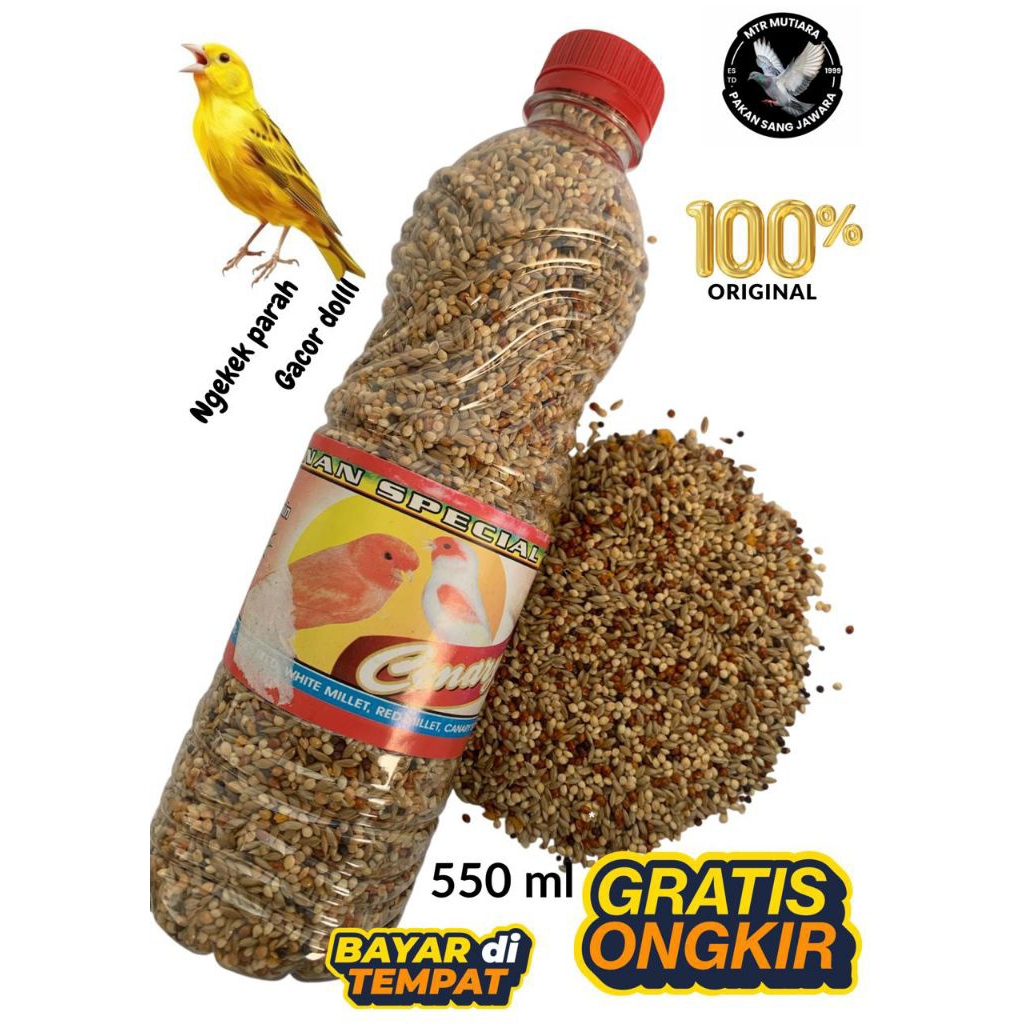 MTR pakan HB mix kenari 550 gr pakanan harian burung kenari miled mix seed komplit miled kuning mera