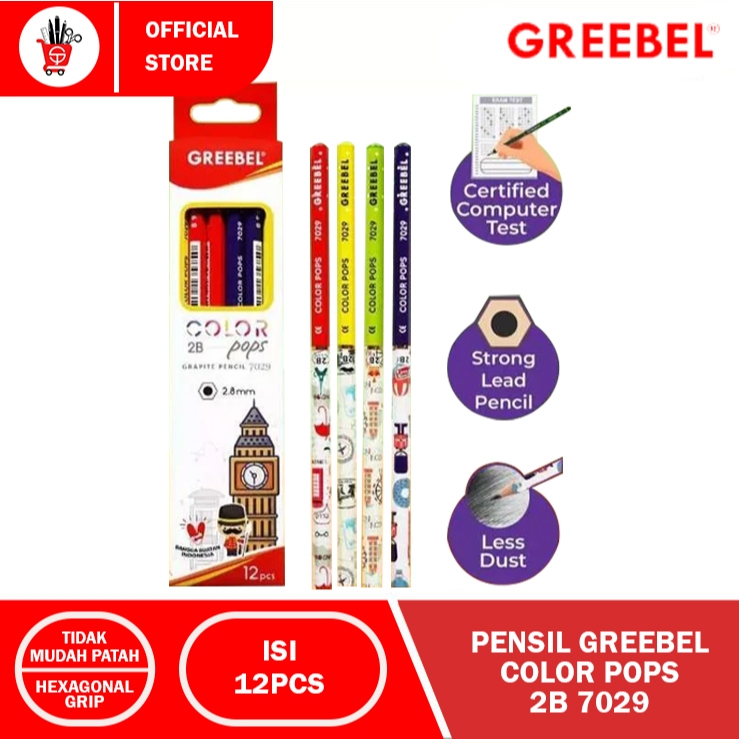 

GRAPHITE PENCIL | PENSIL GREEBEL COLORS POPS 2B 7029 (12PCS)