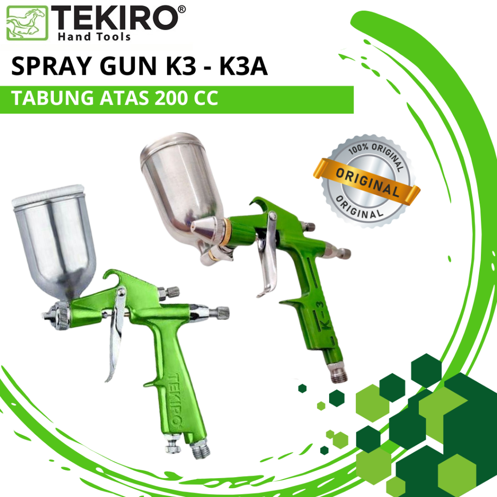 TEKIRO Spray Gun K3 K3A Tabung Atas 200cc Alat Semprot Cat Kompresor Air Paint Gun Nozle 0.5mm