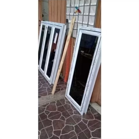 Jendela kusen aluminium cesment  lengkap T 160x L40 hitam ,putih coklat pengiriman bisa ke seluruh w