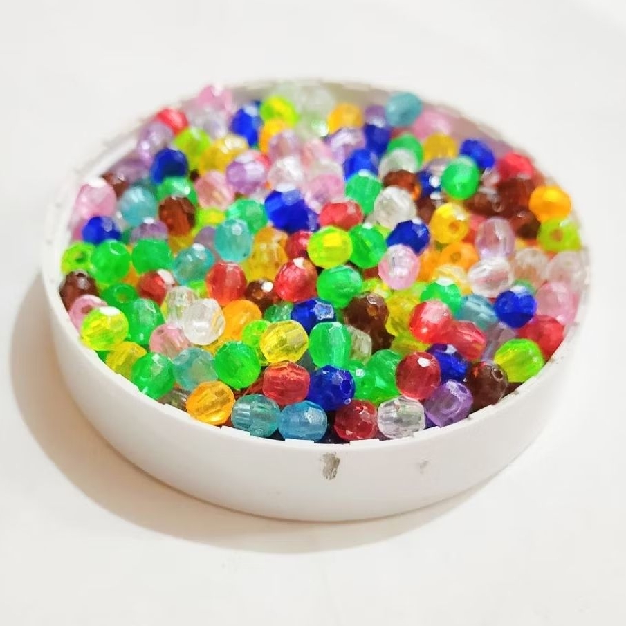 6 mm Manik Mote Segi Bening Kaca