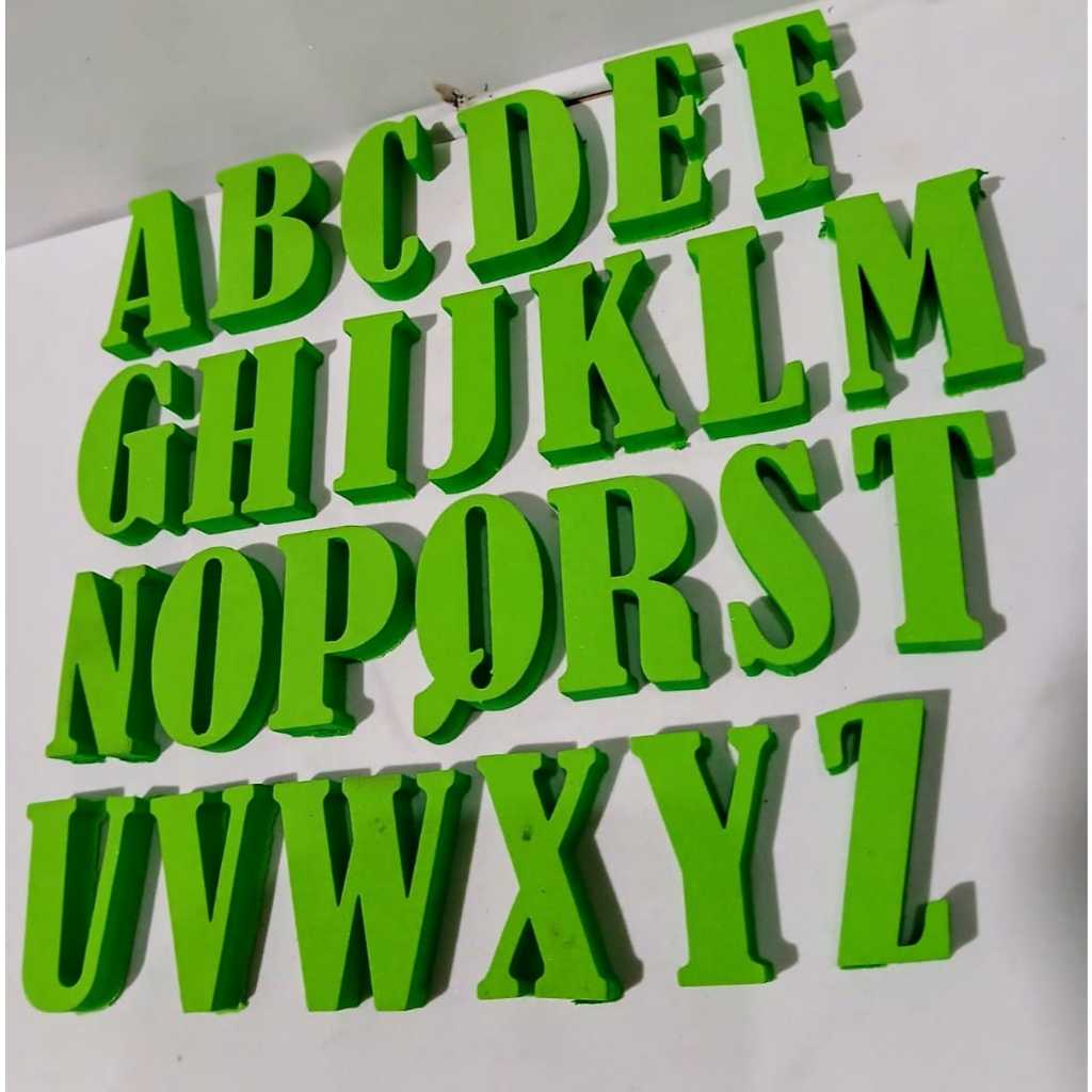 

Abjad 1set A-Z Tinggi 12cm Spon Abjad Huruf A-Z Tebal 5mm Spon Eva Papan Bunga