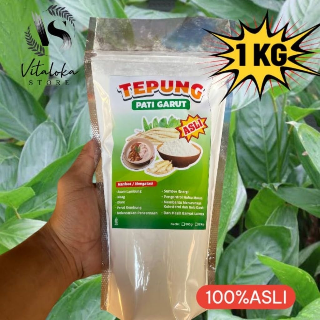 

TEPUNG PATI GARUT 1KG / TEPUNG PATI GARUT500gr/TEPUNG PATI GARUT 250gr/BANYAK MANFAAT