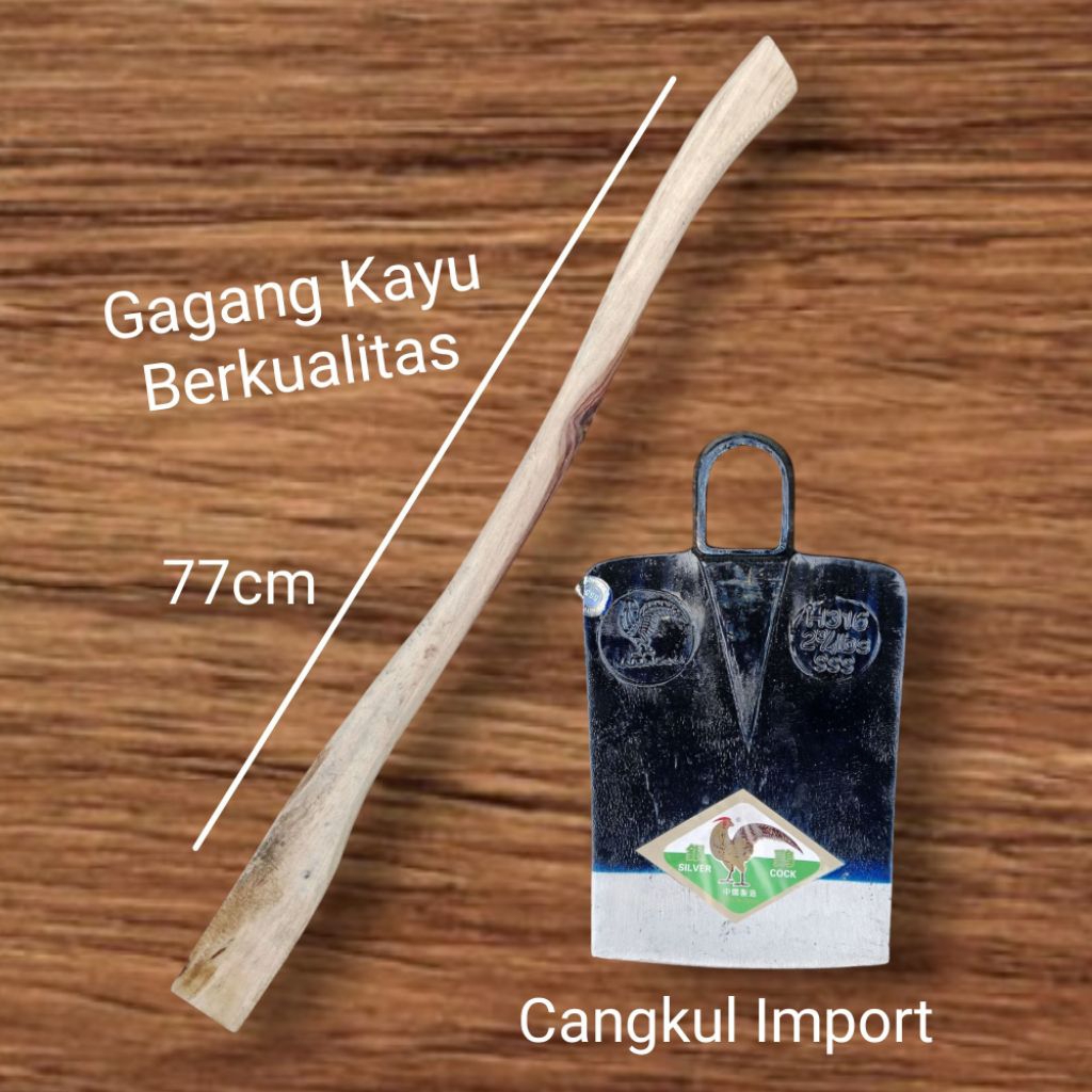 Cangkul Baja Asli cap Ayam Jago Produk Import & Gagang Cangkul Kuat dan Kokoh