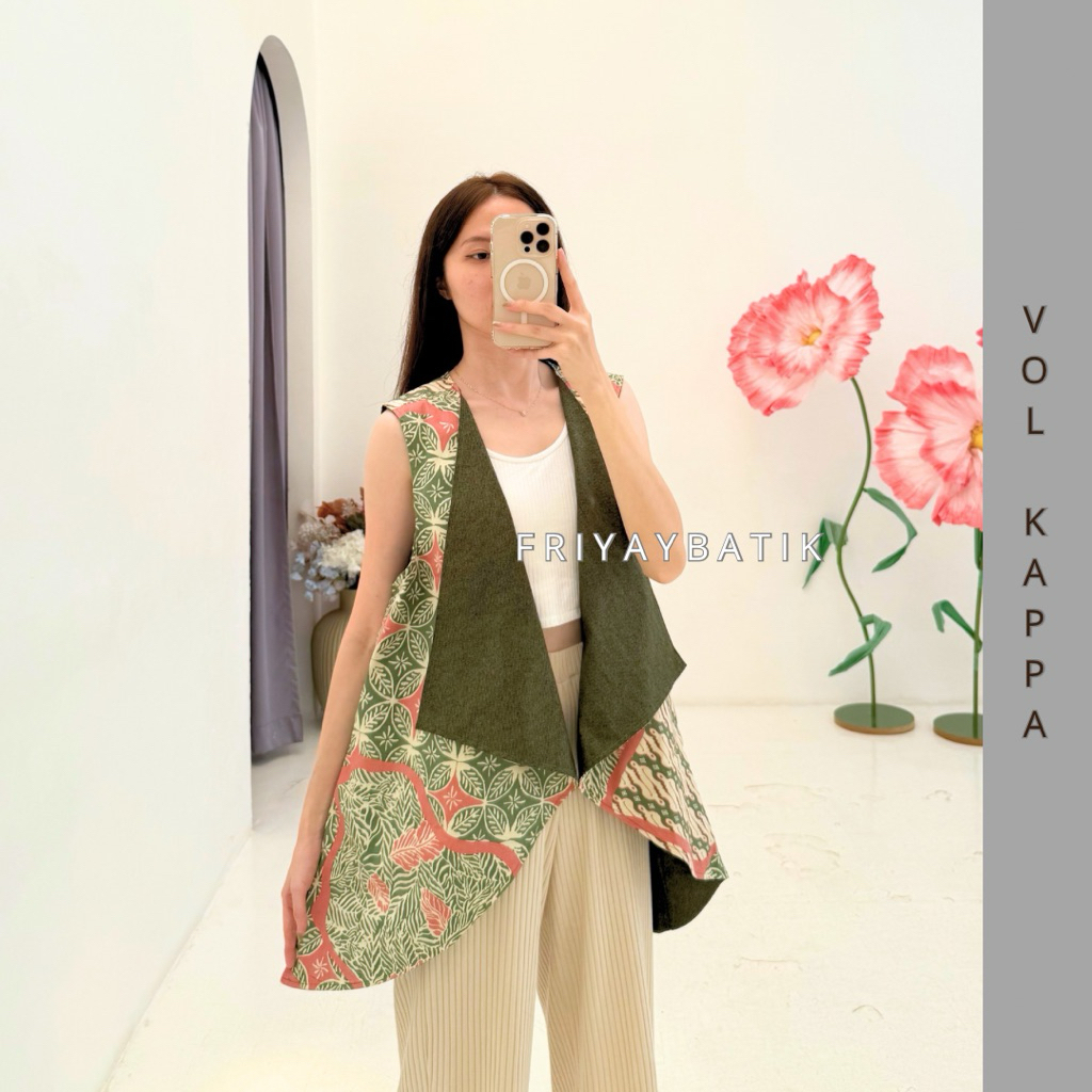 Noor Sleeveless Outer Batik / Cardigan Tanpa Lengan Batik Modern Wanita Panjang