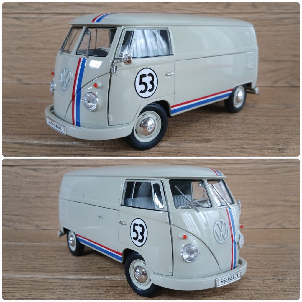 Diecast / Miniatur Volkswagen VW Microbus Kombi Combi Dakota Herbie skala 1:18