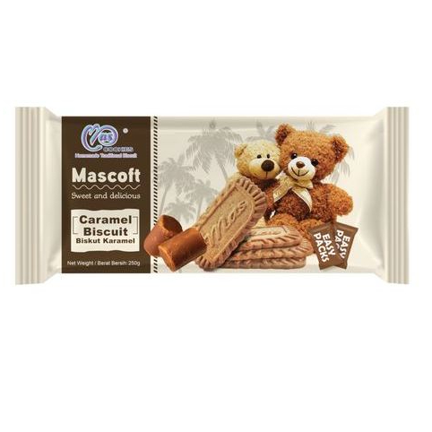 

Mascoft Caramel Biscuit 250 Biskuit Karamel Vegan Vegetarian