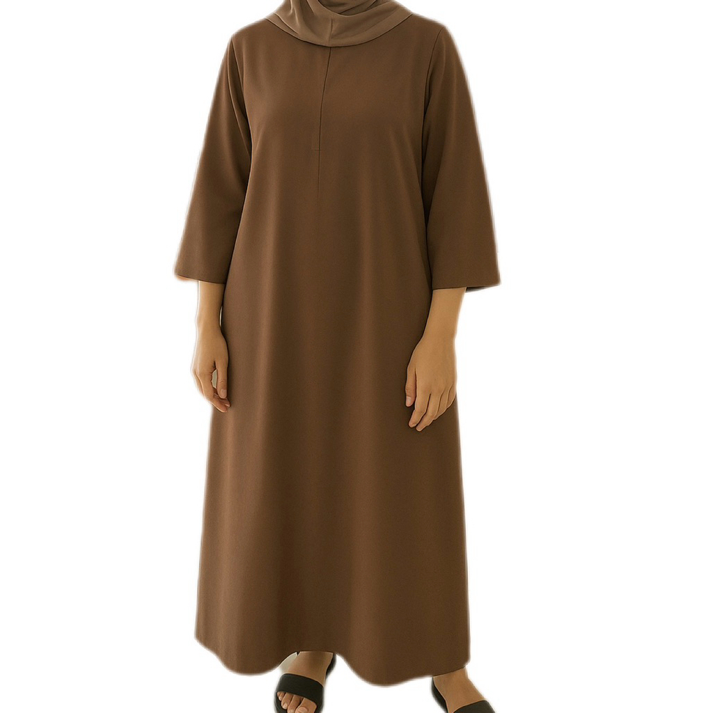 Daster Polos Lengan Panjang Bahan Adem Nyaman | Warna Merah, Nila, Hitam, Abu