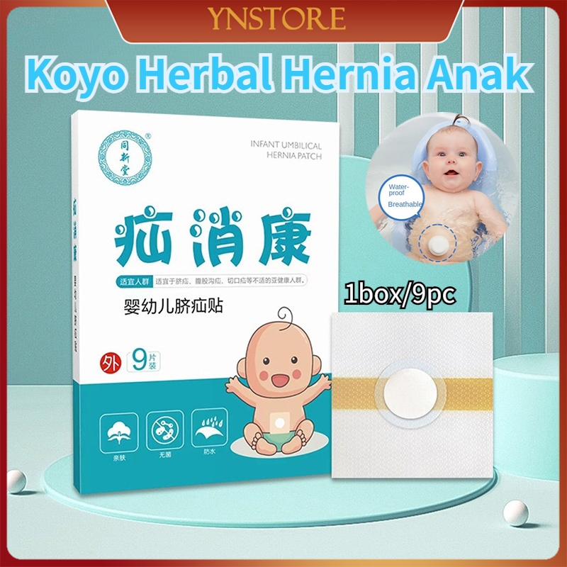 9Pcs/Box Koyo Herbal Hernia Anak Patch Umbilical Hernia Belt Baby Stiker Hernia Bayi Infant Umbilica