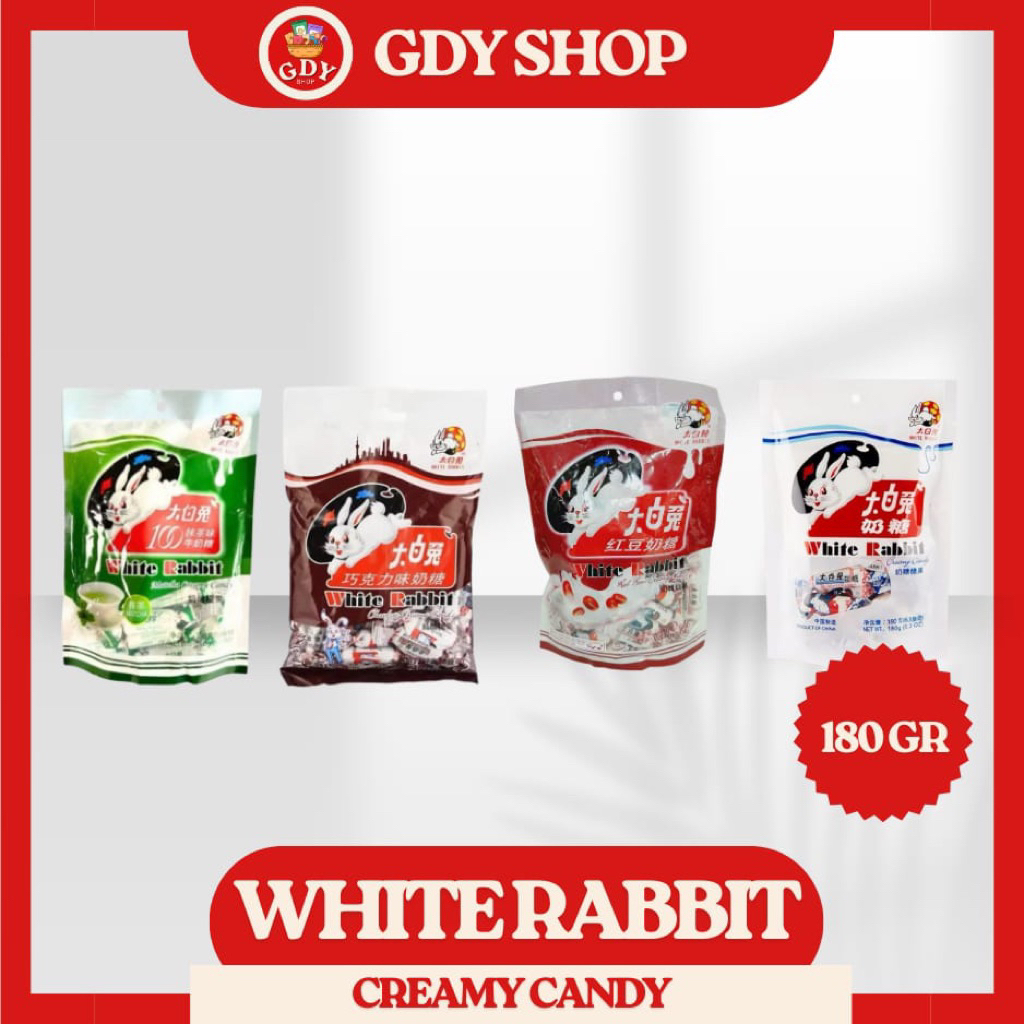 

White Rabbit Milk Candy 108gr/180gr | Permen Susu |Green Tea | Red Bean | Chocolate