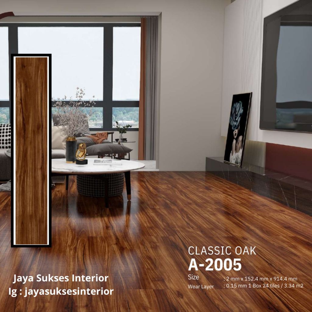 Akira vinyl lantai 2mm motif kayu per box