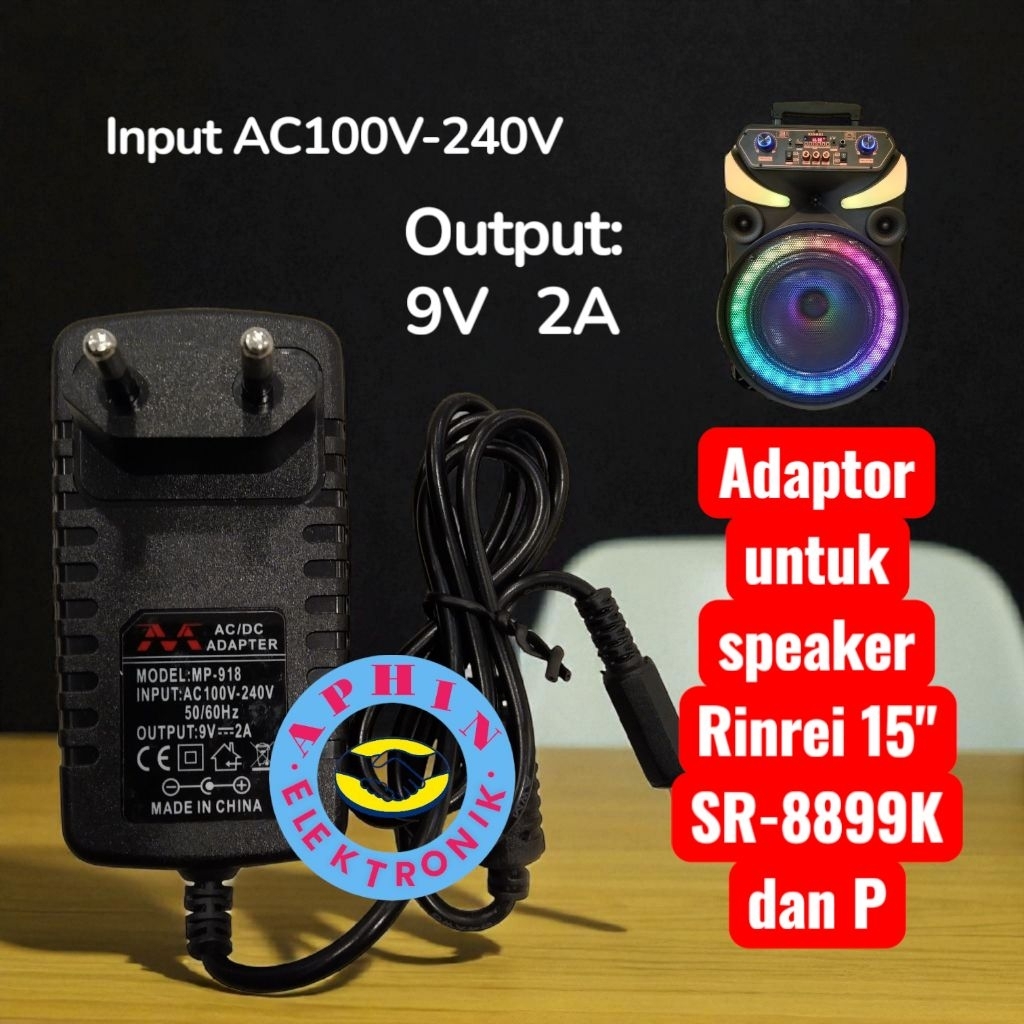Adaptor untuk speaker Portable 15 Rinrei SR-8899K dan P