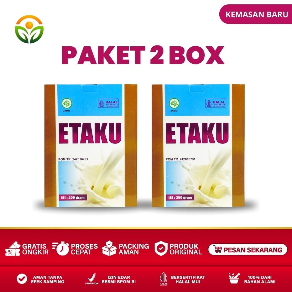 

Almira Herbal - Paket 2 Box Etaku Goat Milk Susu Kambing Etawa Murni Bubuk Sudah Bpom dan Halal