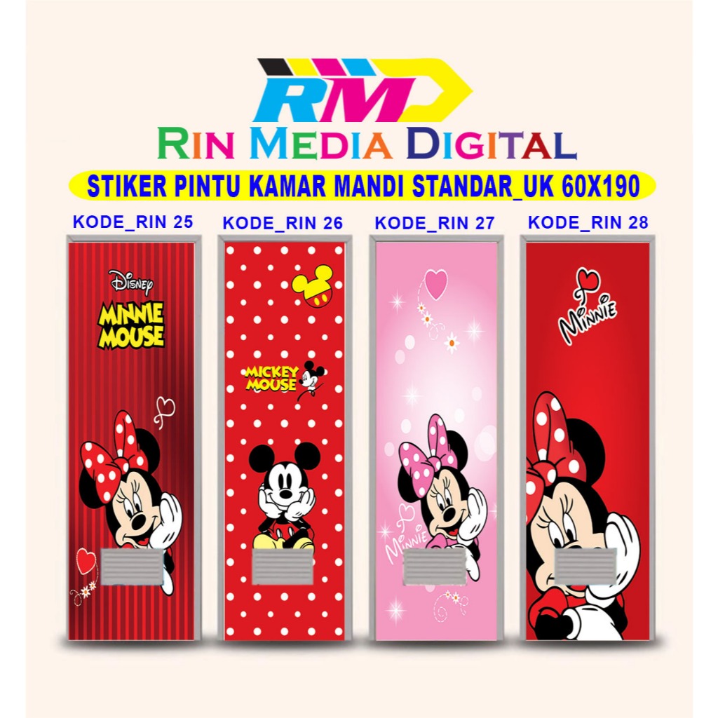 Stiker pintu kamar mandi/ Pintu wc/stiker toilet/stiker kamar mandi mickey mouse