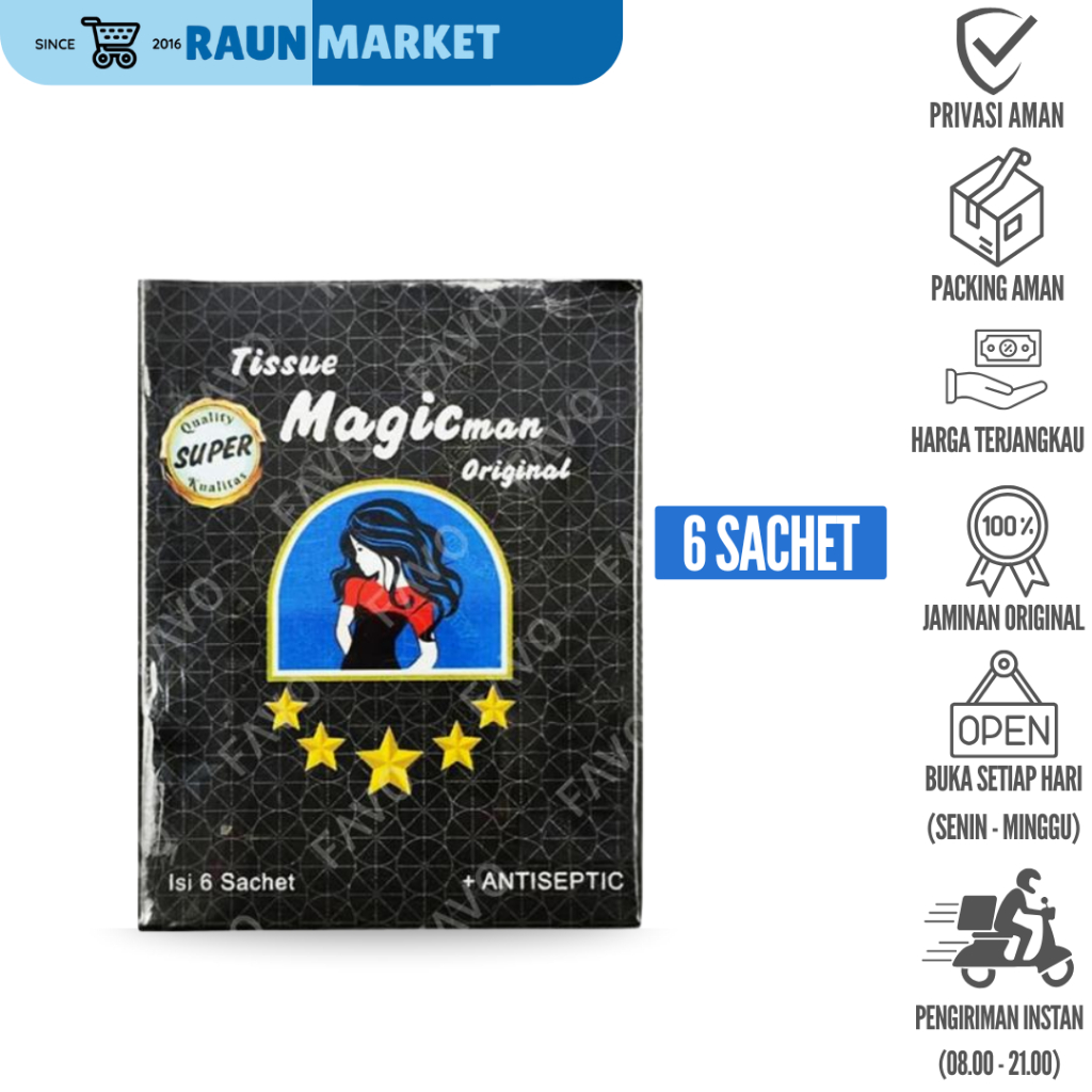 Tissue Magic Man Original - 6 Sachets (Tisu Magic Man Original)