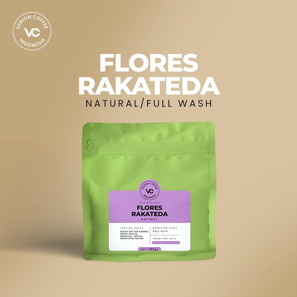 

Kopi Arabika Flores Rakateda Single Origin 200gr - Biji / Bubuk Kopi Varion Coffee