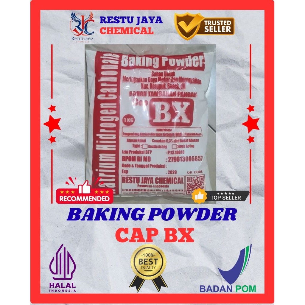 

Natrium Hidrogen Carbonat / Baking Powder / Pengembang Makanan Cap BX, Pengembang Kerupuk