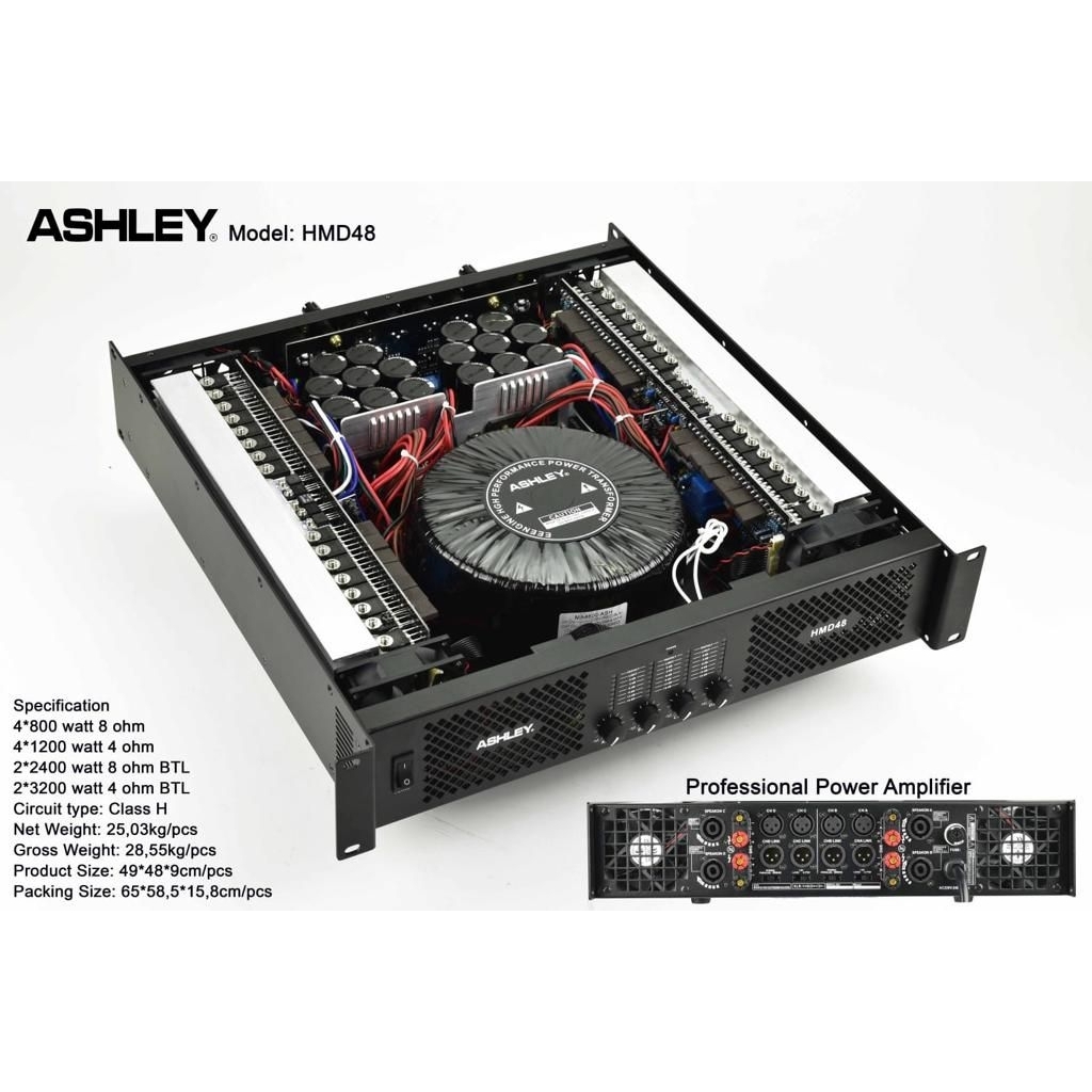 Power Ashley HMD 48 Amplifier Ashley HMD48 4 Channel