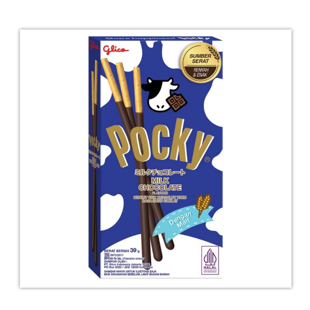 

Pocky Glico Milk Choco 39 gr Stick Biskuit Snack Cemilan